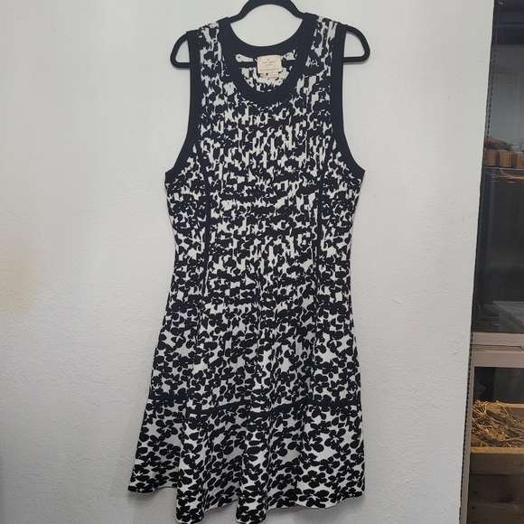 Kate Spade Black and White Floral Jacquard Fit and Flare Dress, Size XXL - Picture 4 of 6